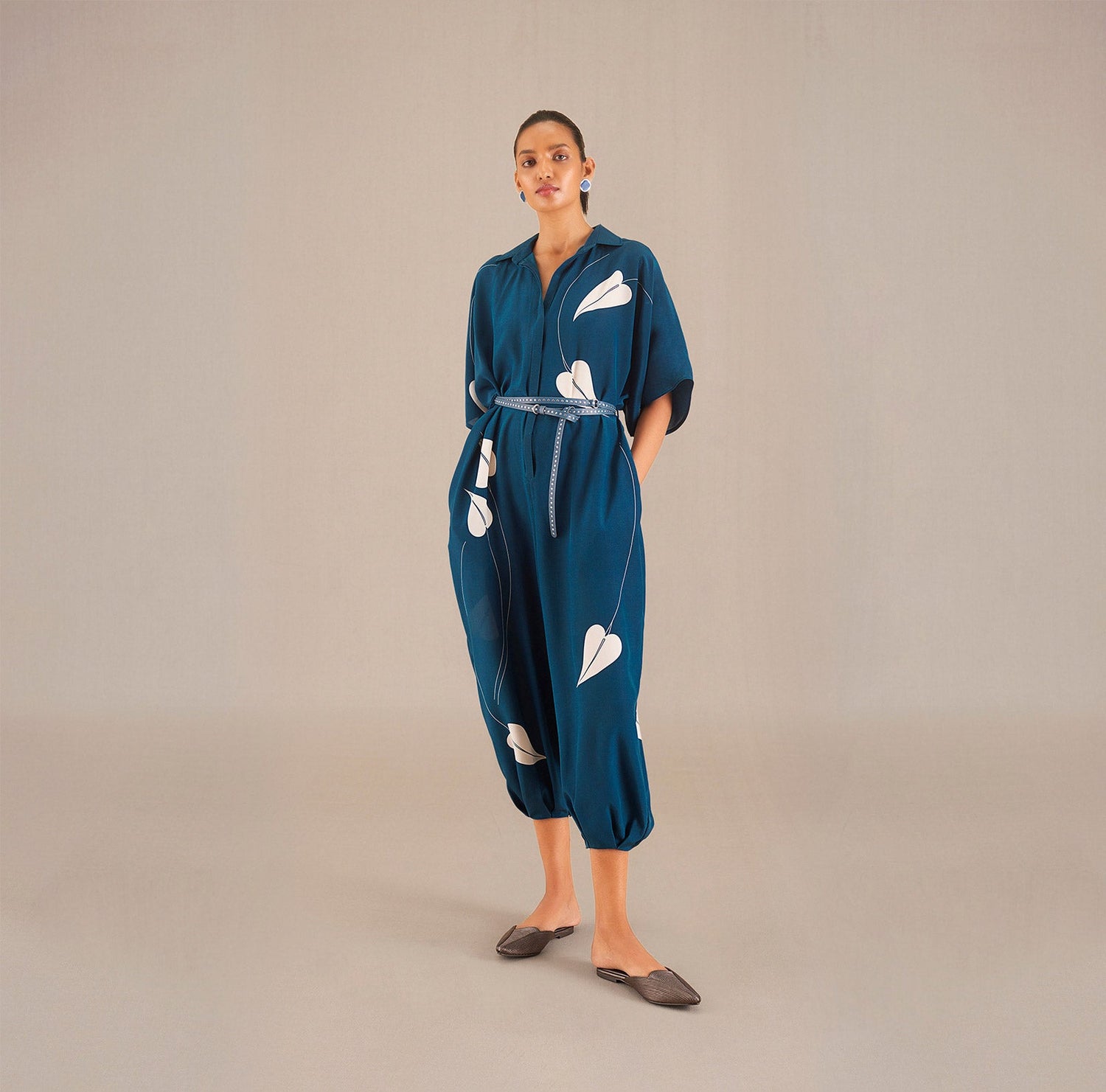 Silk Camille Jumpsuit – Blue