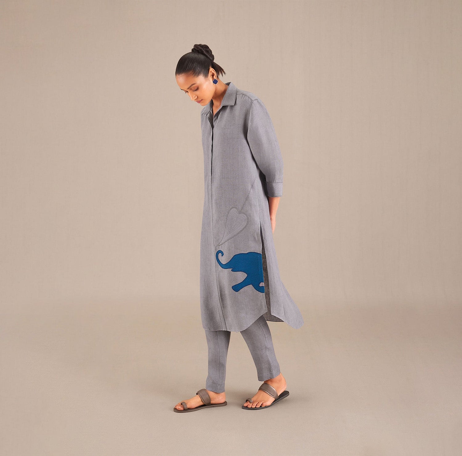  Linen Mahin Tunic Set – Grey