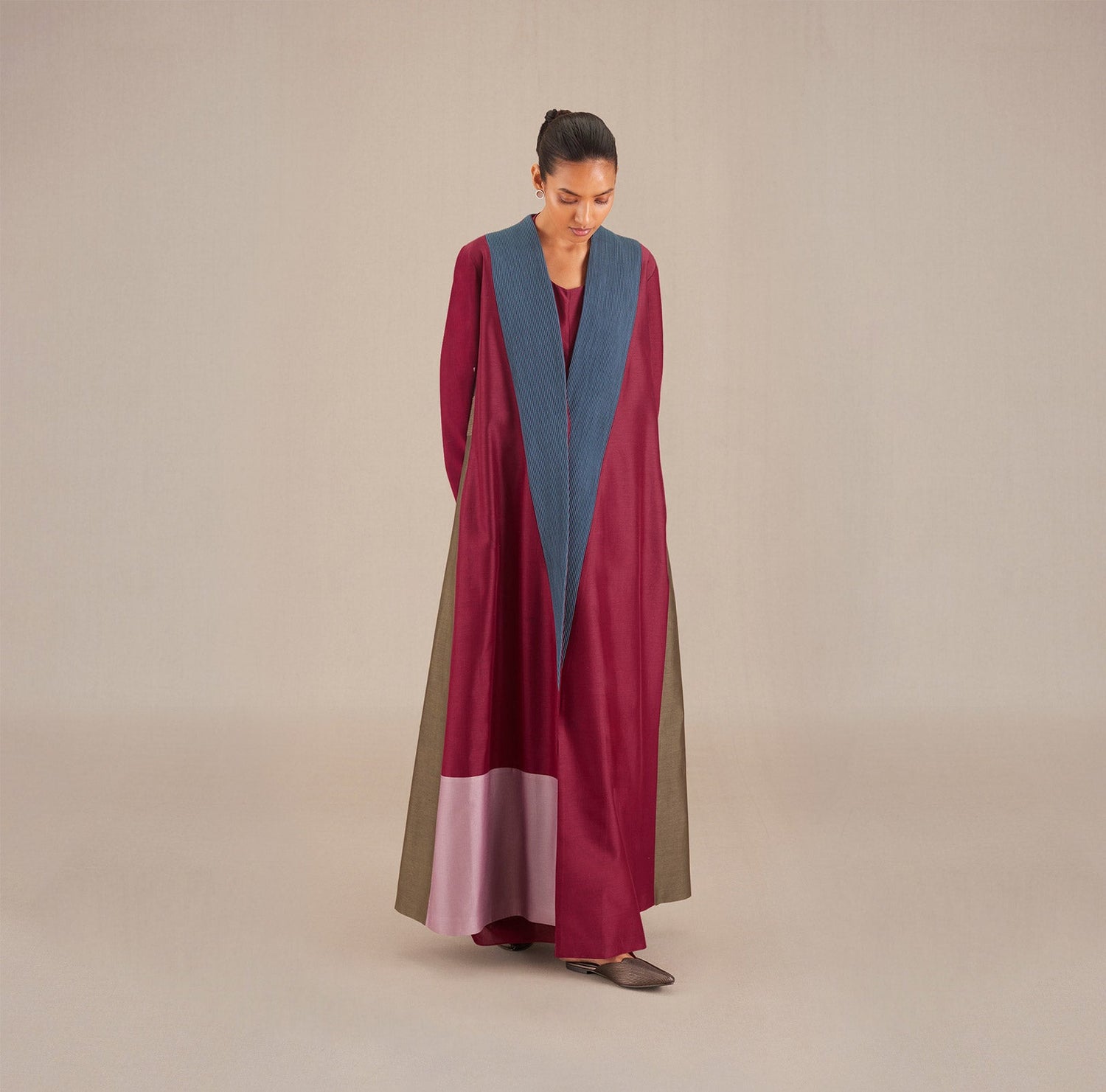  Silk Bahaar Abaya Set – Red