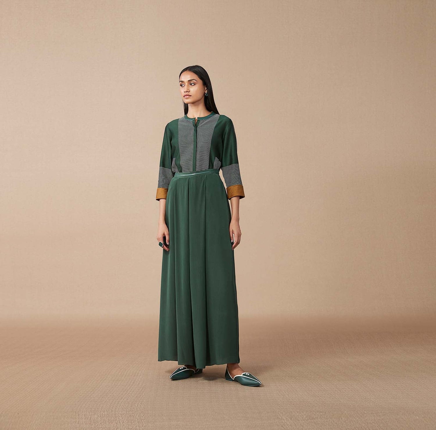  Crepe Hida Palazzo – Green