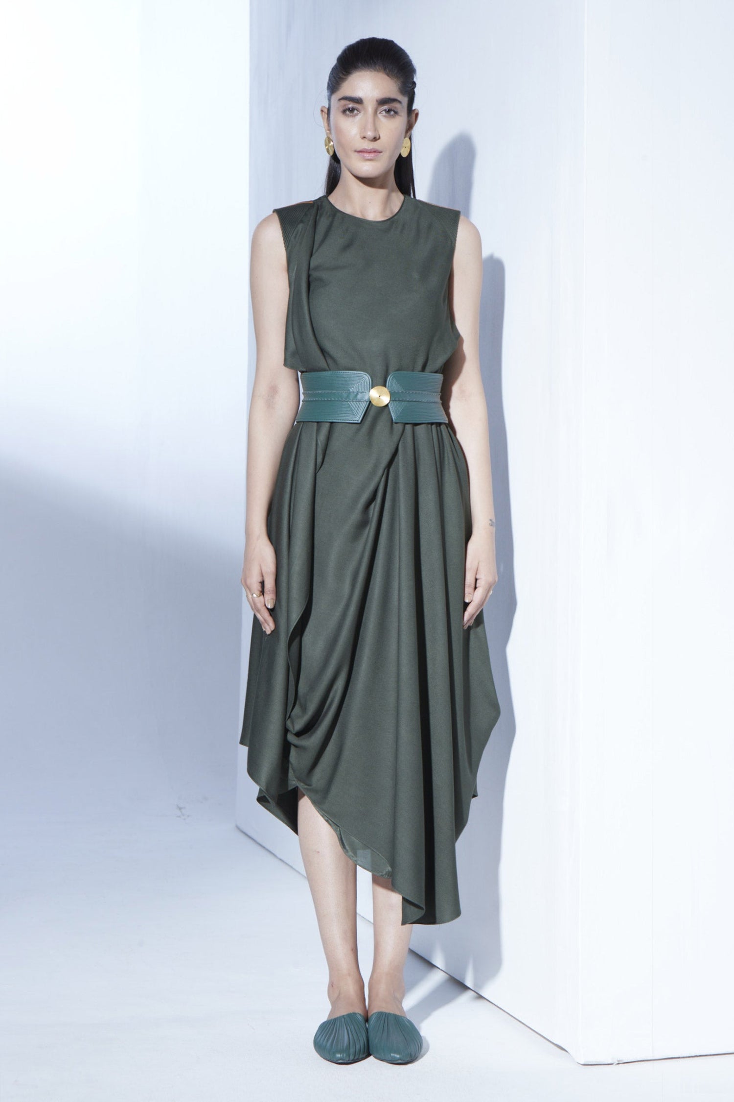  Leather Afreen Belt – Green