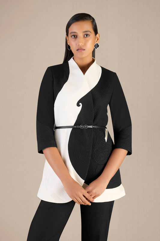 Chanderi Laisa Jacket Set – Black