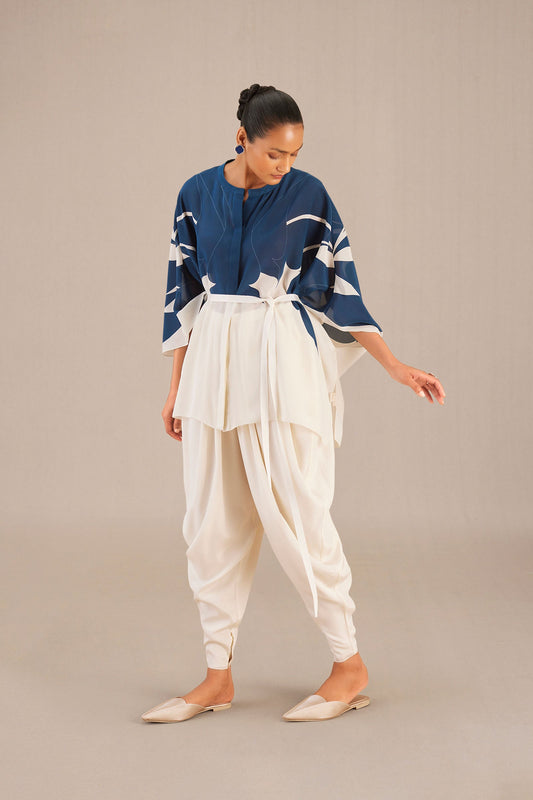 Silk Vaara Kaftan Co-ord Set – Blue
