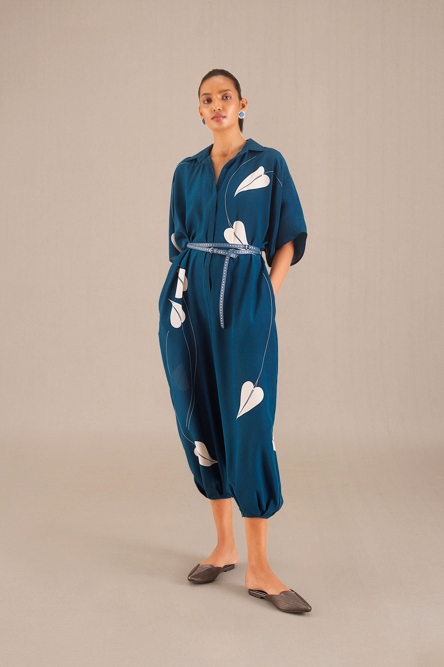  Silk Camille Jumpsuit – Blue