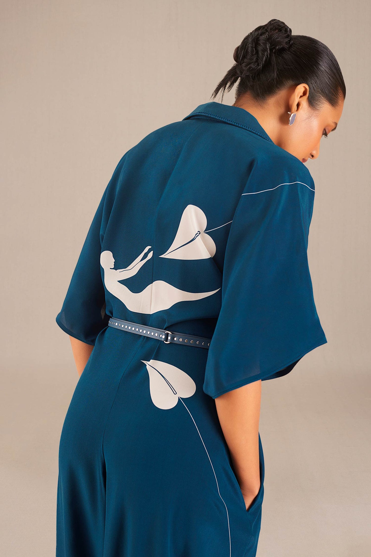  Silk Camille Jumpsuit – Blue