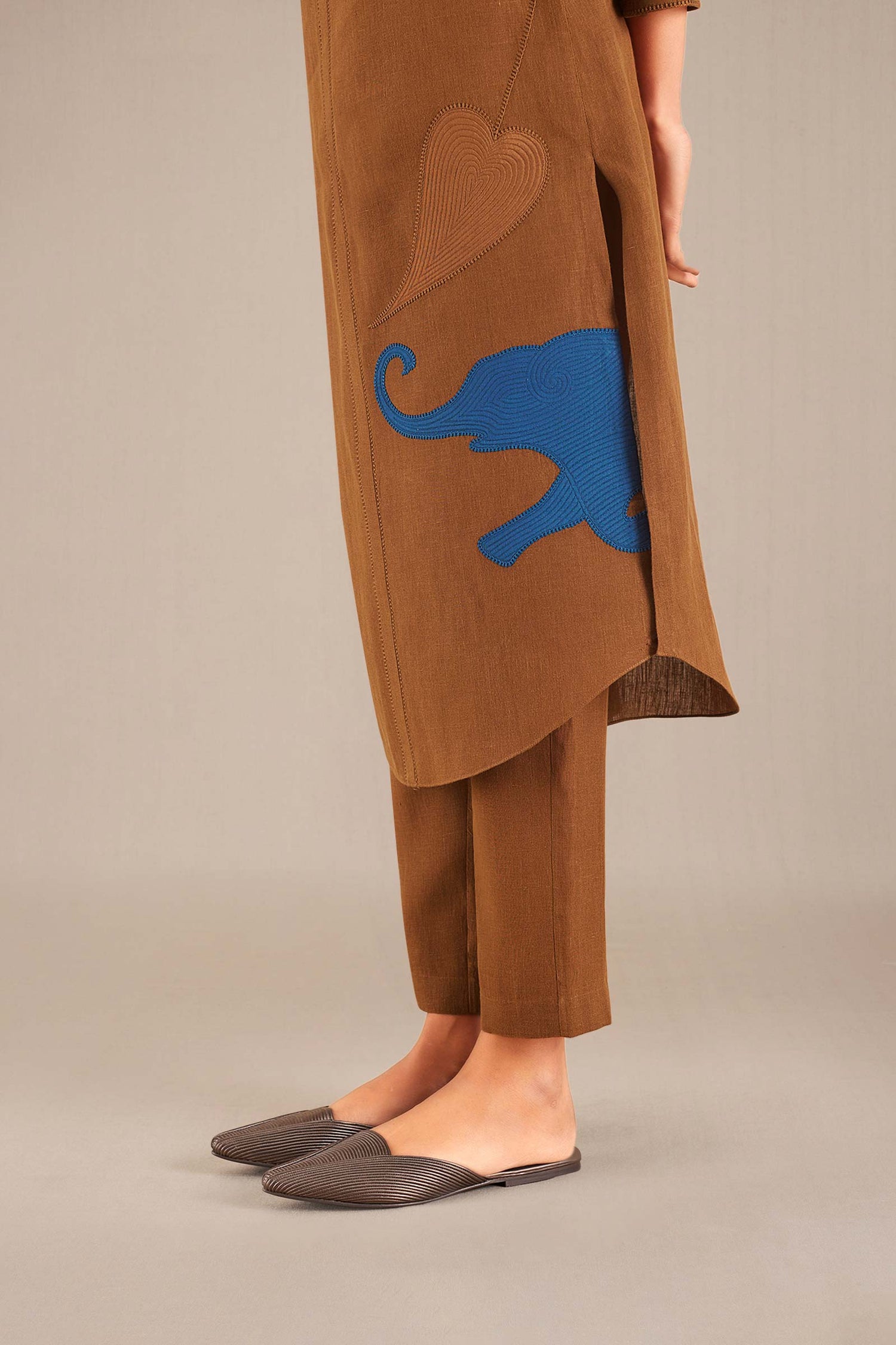  Linen Mahin Tunic Set – Brown