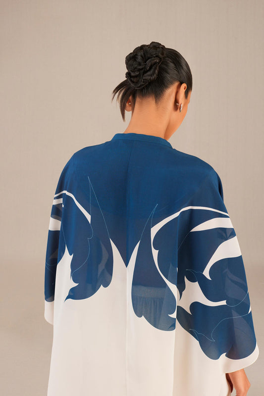 Silk Vaara Kaftan Co-ord Set – Blue