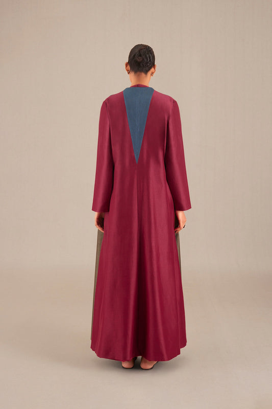 Silk Bahaar Abaya Set – Red
