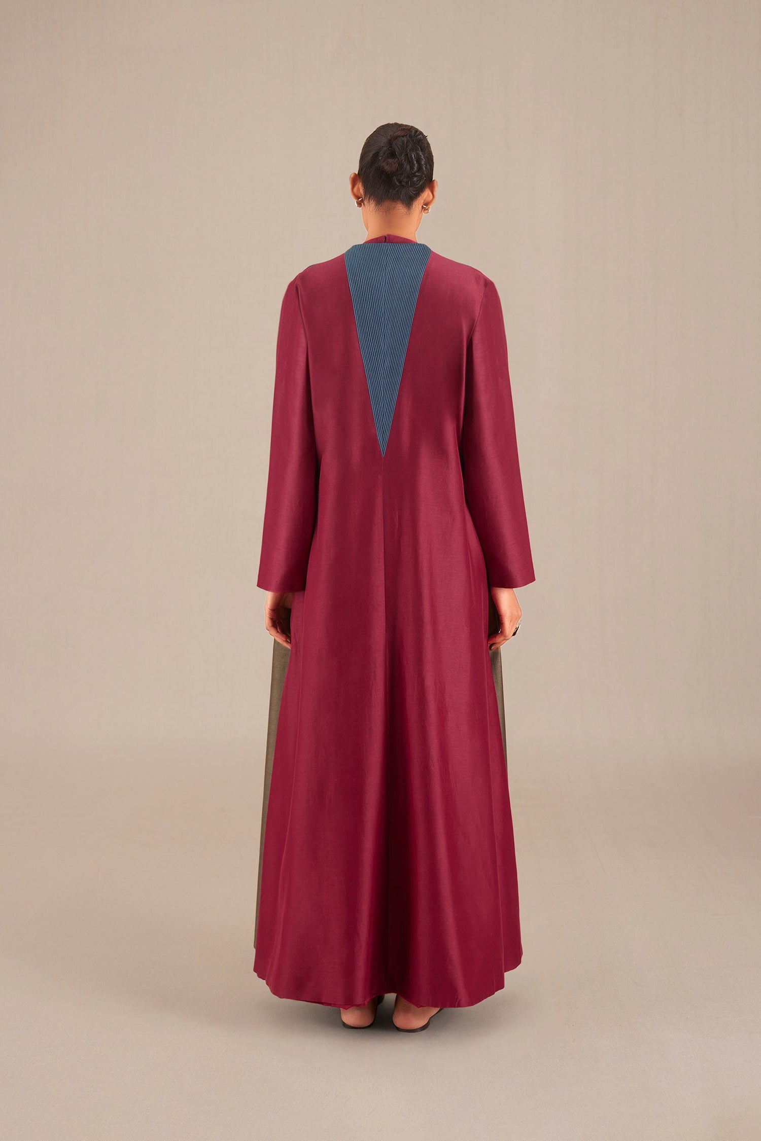  Silk Bahaar Abaya Set – Red