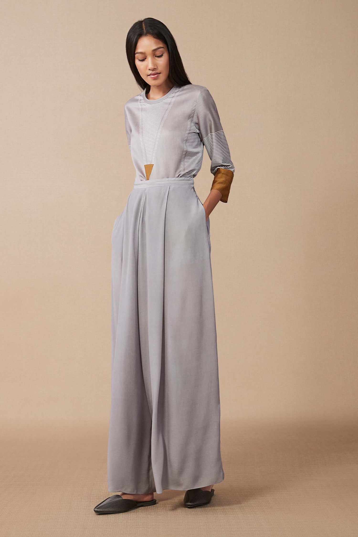  Crepe Hida Palazzo – Grey