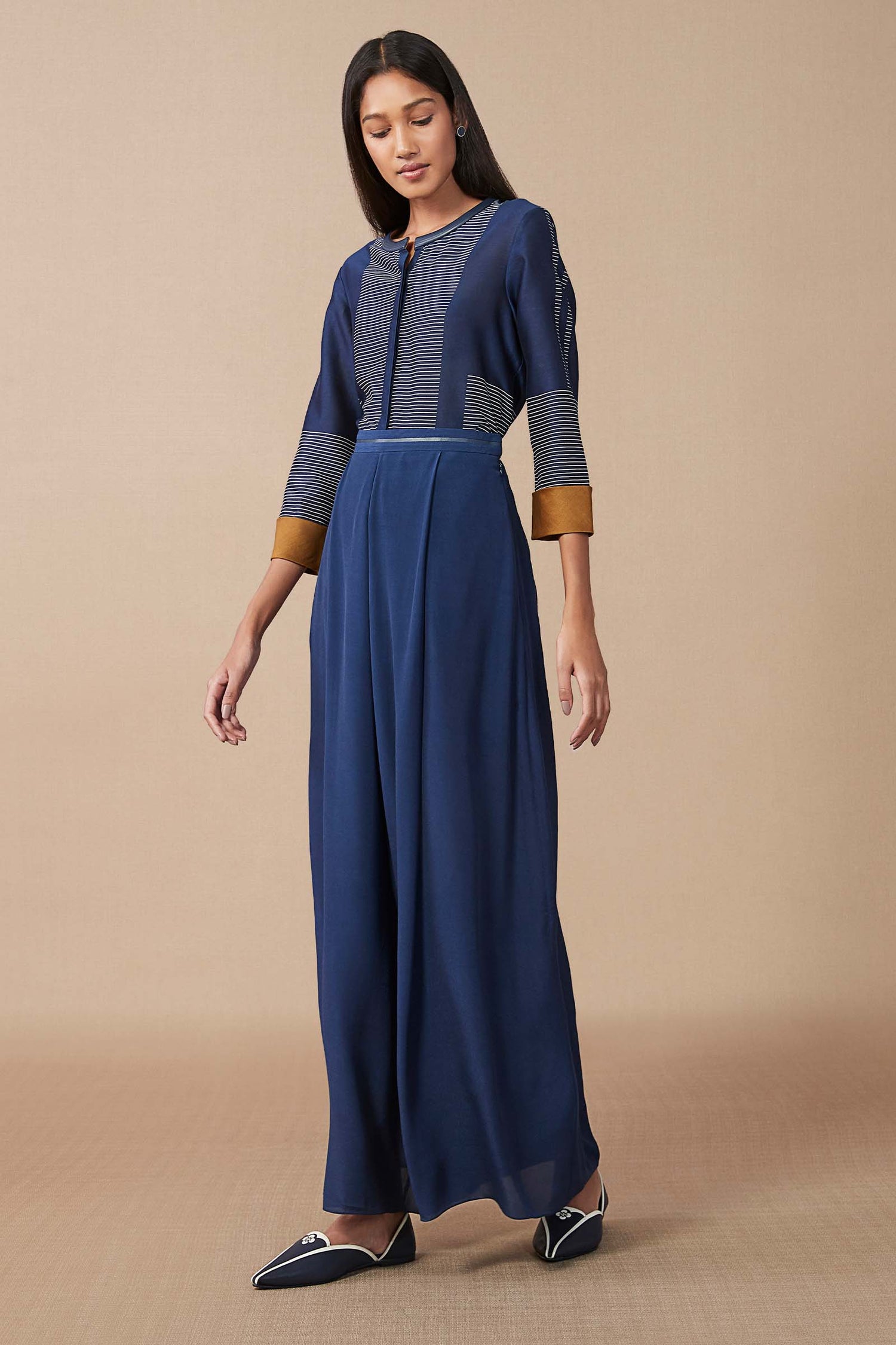  Crepe Hida Palazzo – Blue
