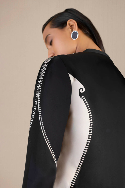 Organza Reyah Shirt Set – Black