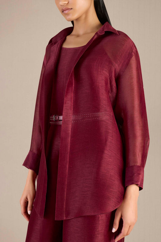 Linen Hyra Shirt Set – Red