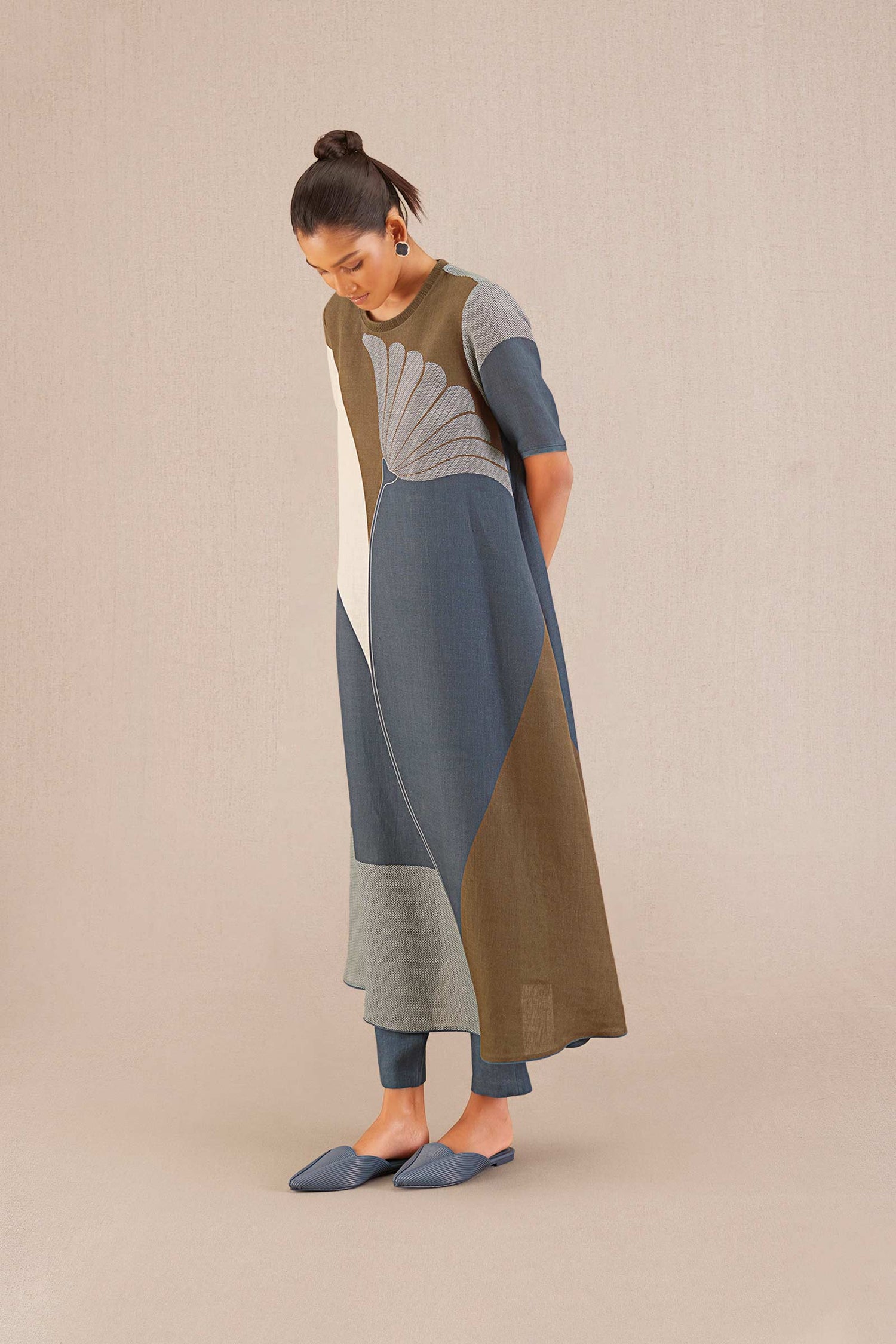  Linen Zania Tunic Set – Blue