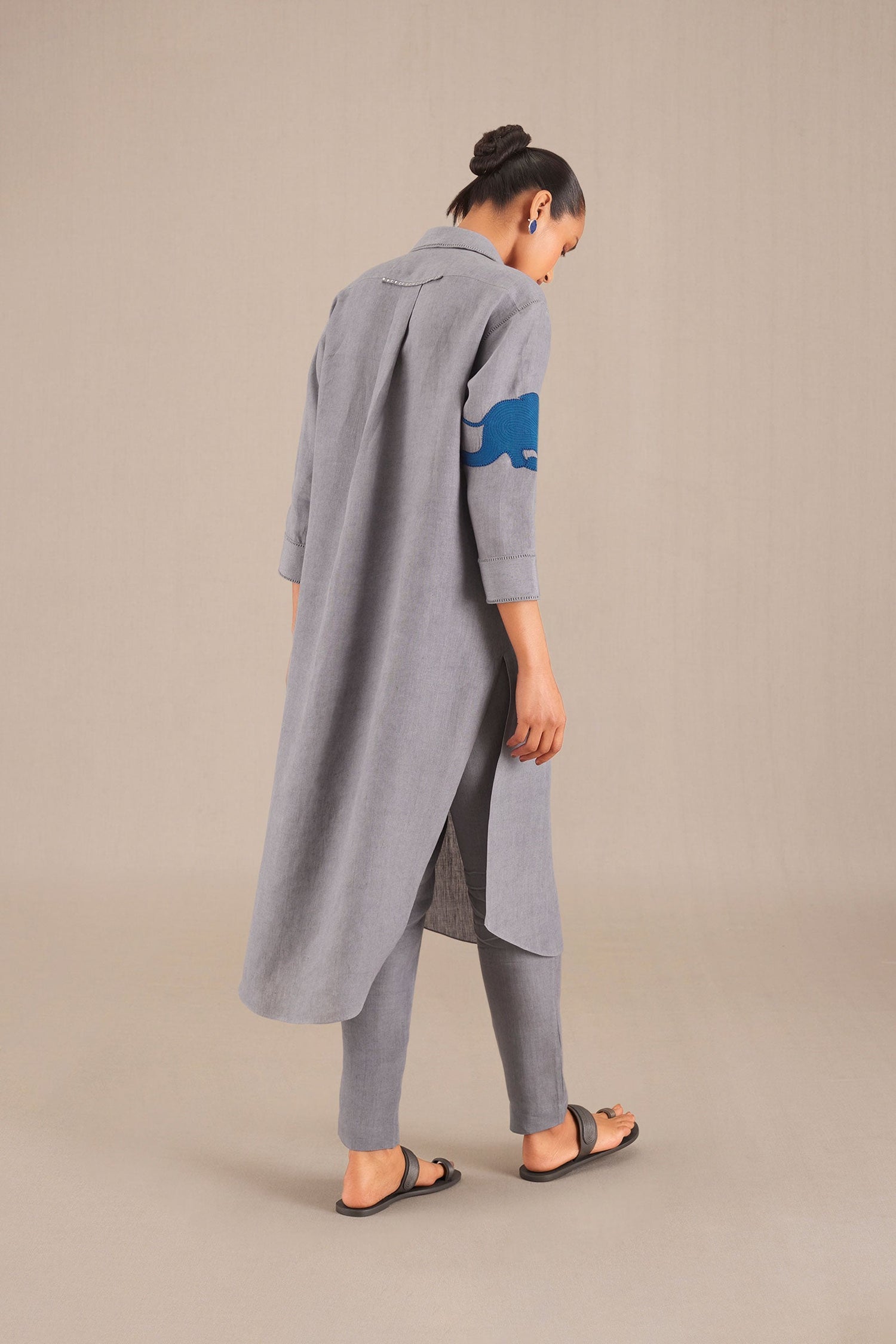  Linen Mahin Tunic Set – Grey