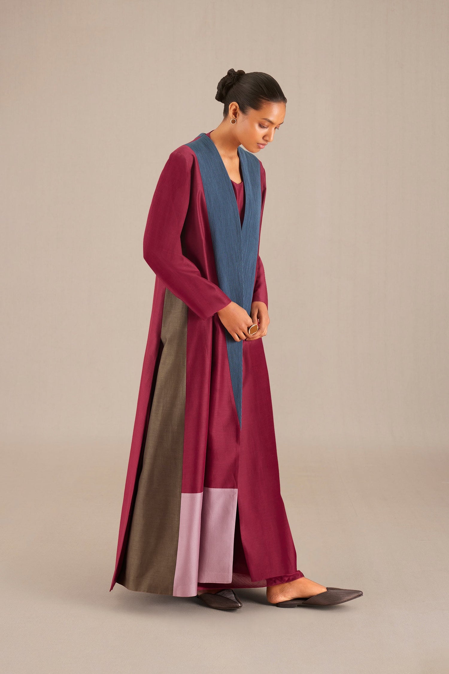  Silk Bahaar Abaya Set – Red
