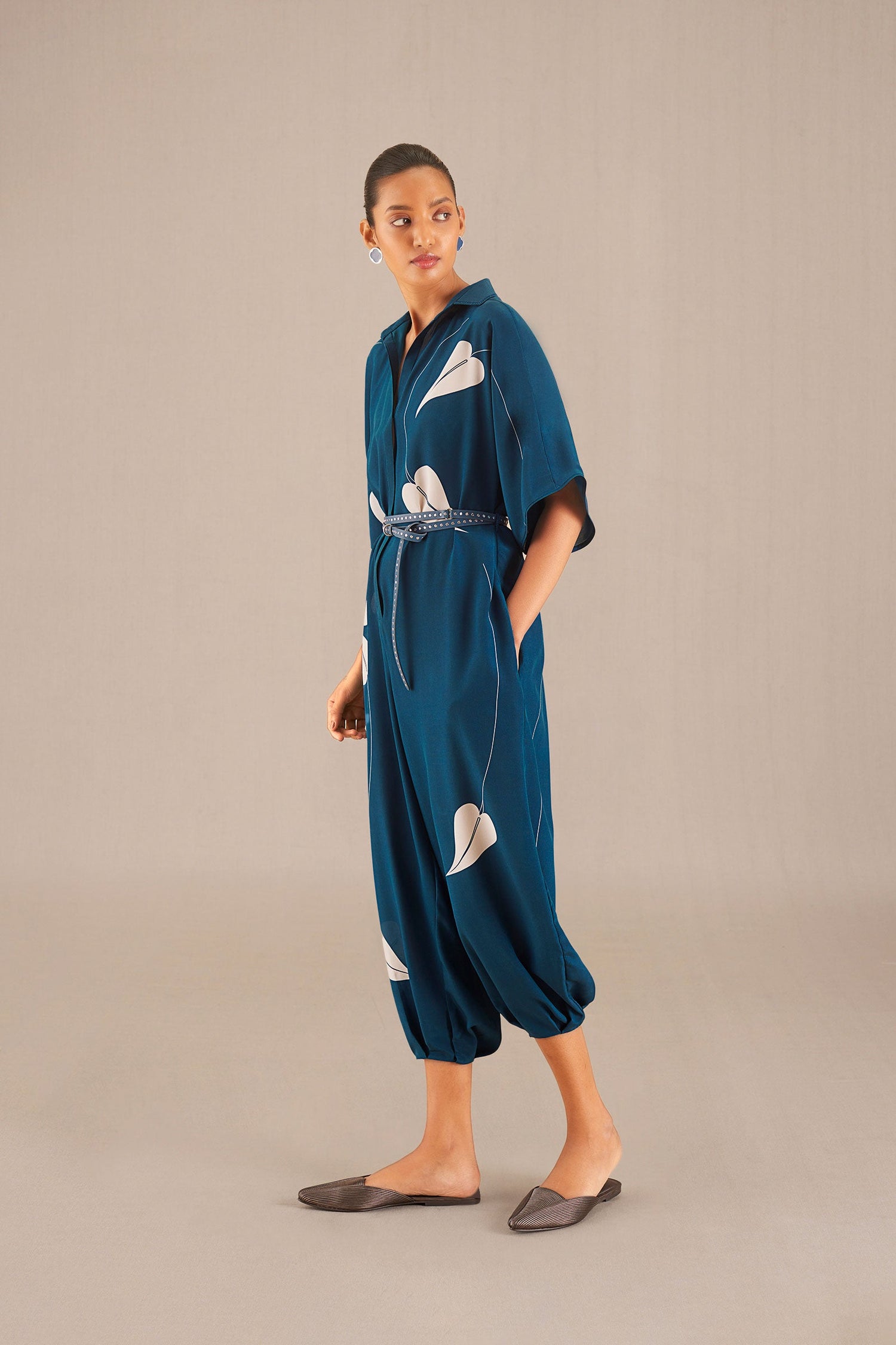  Silk Camille Jumpsuit – Blue