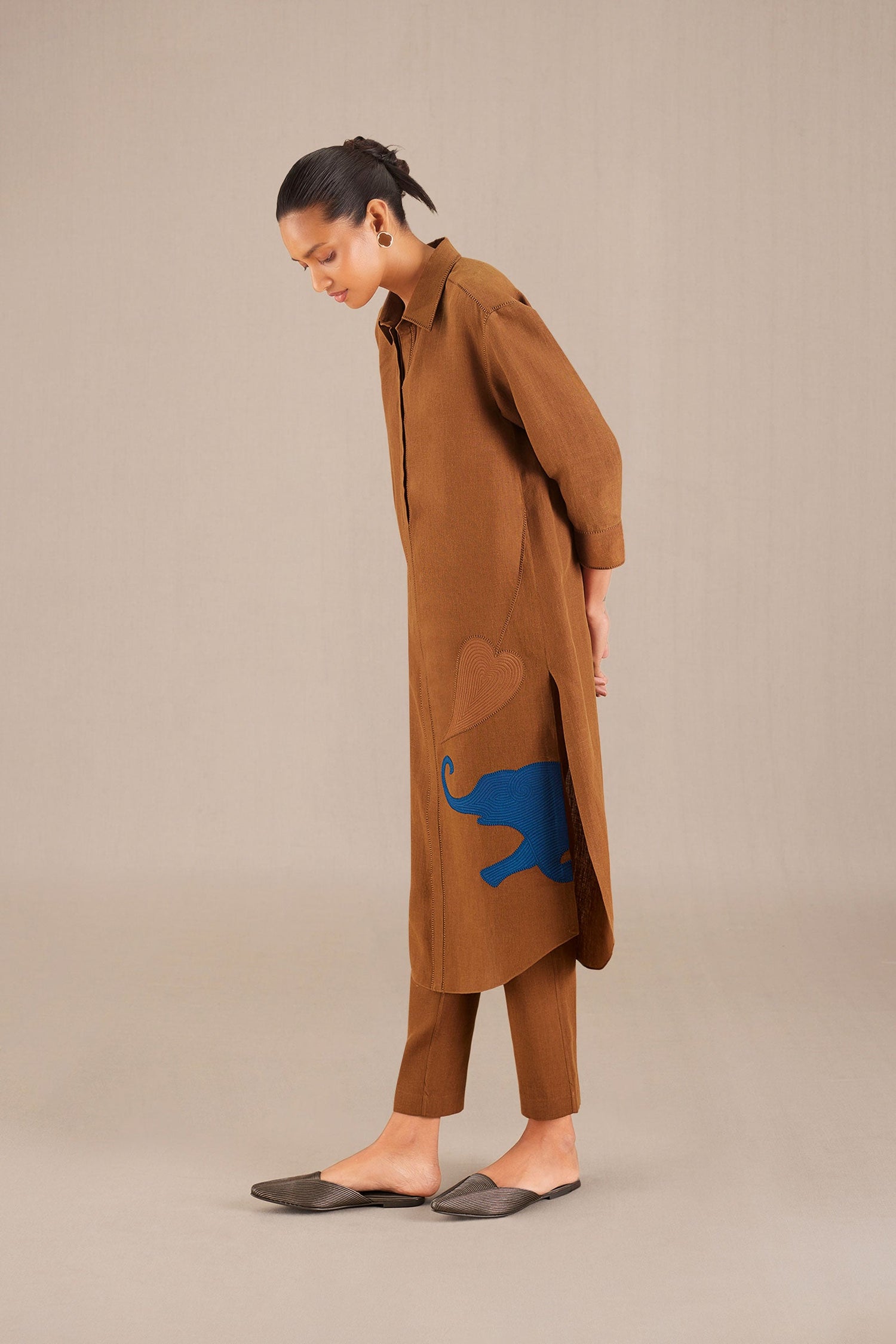  Linen Mahin Tunic Set – Brown