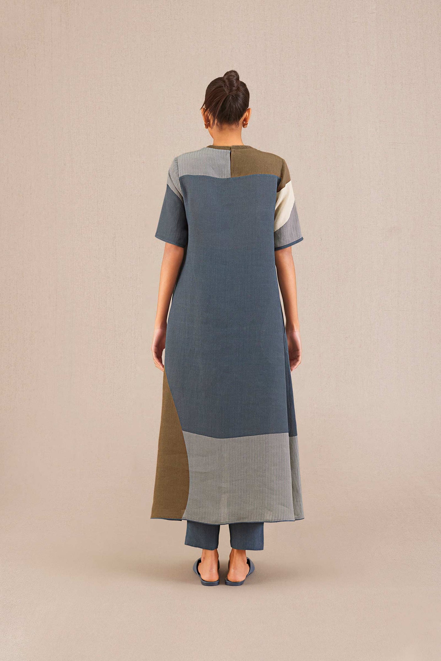  Linen Zania Tunic Set – Blue