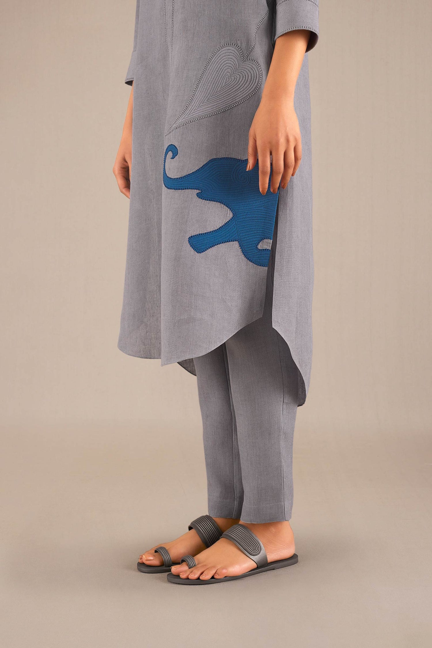 Linen Mahin Tunic Set – Grey