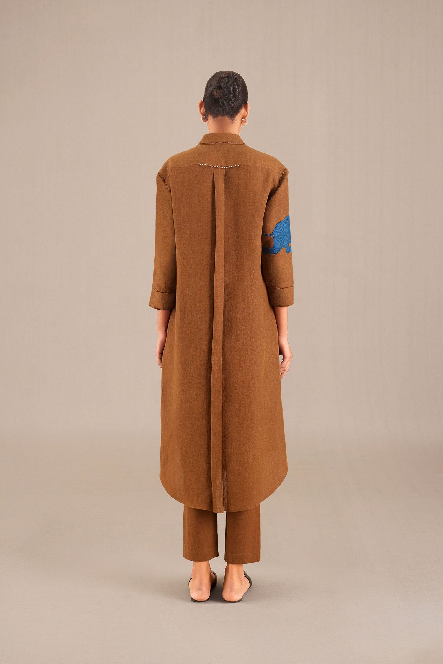  Linen Mahin Tunic Set – Brown