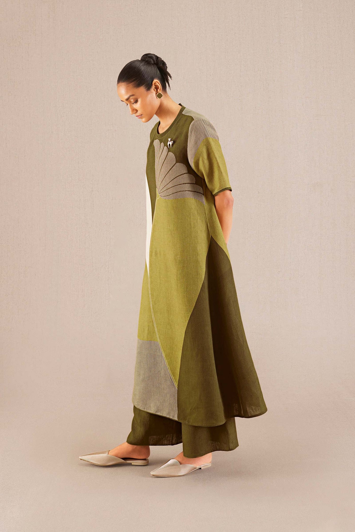  Linen Noah Kurta Set – Green