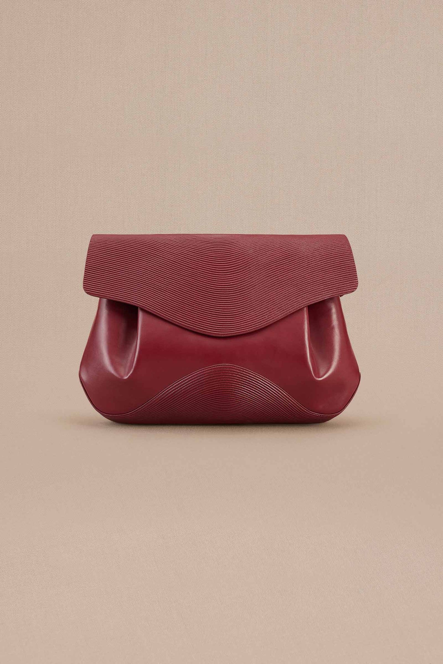  Faux Leather Aniyah Oversized Clutch – Red