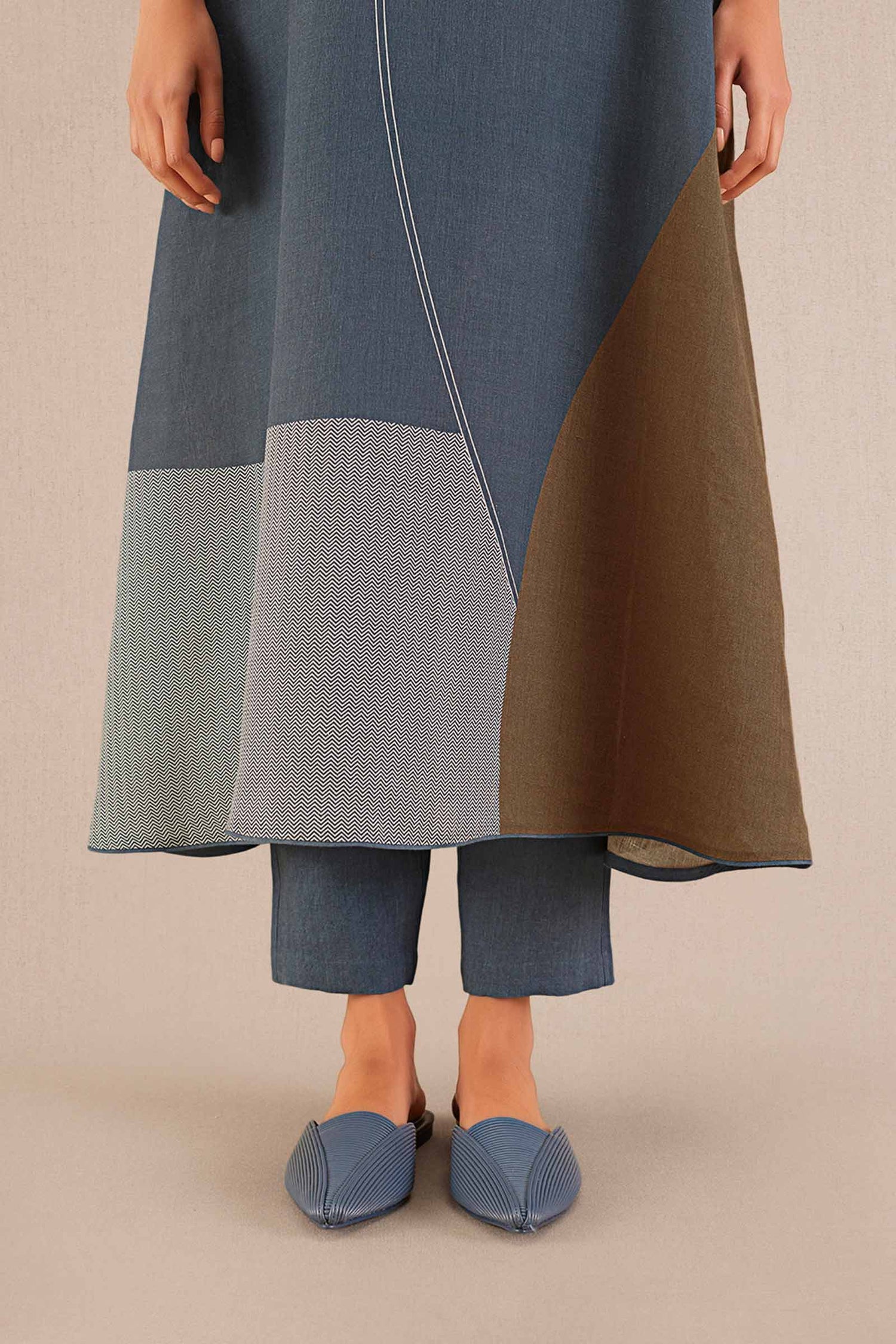  Linen Zania Tunic Set – Blue