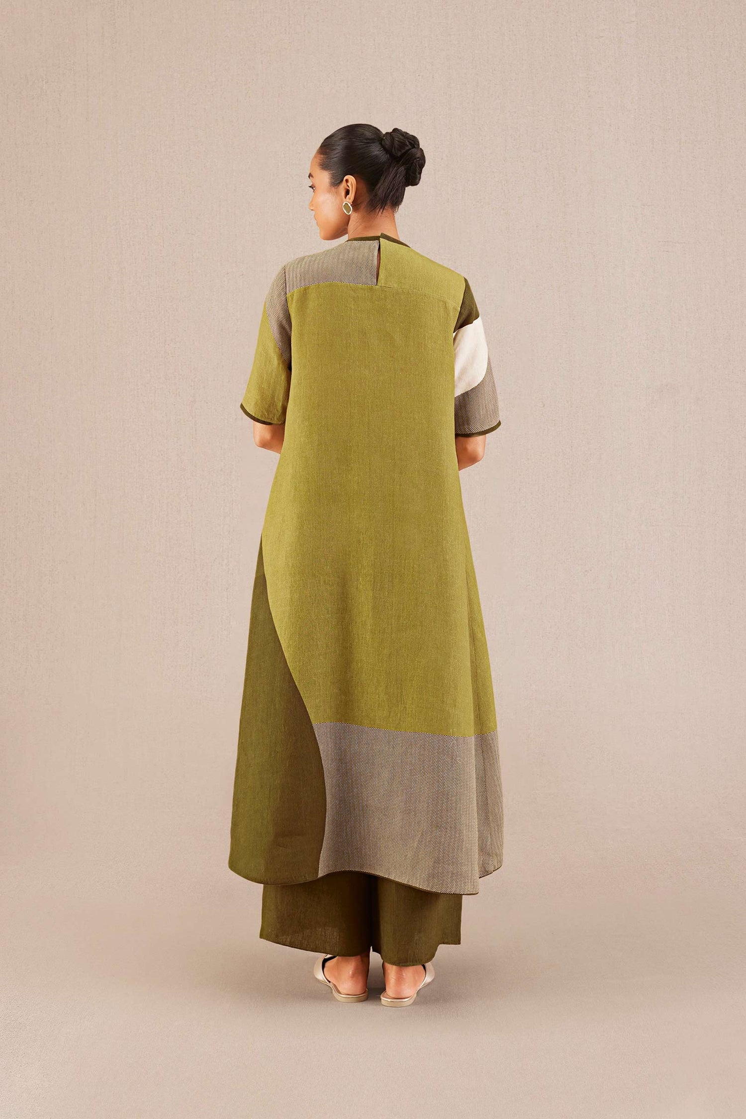  Linen Noah Kurta Set – Green