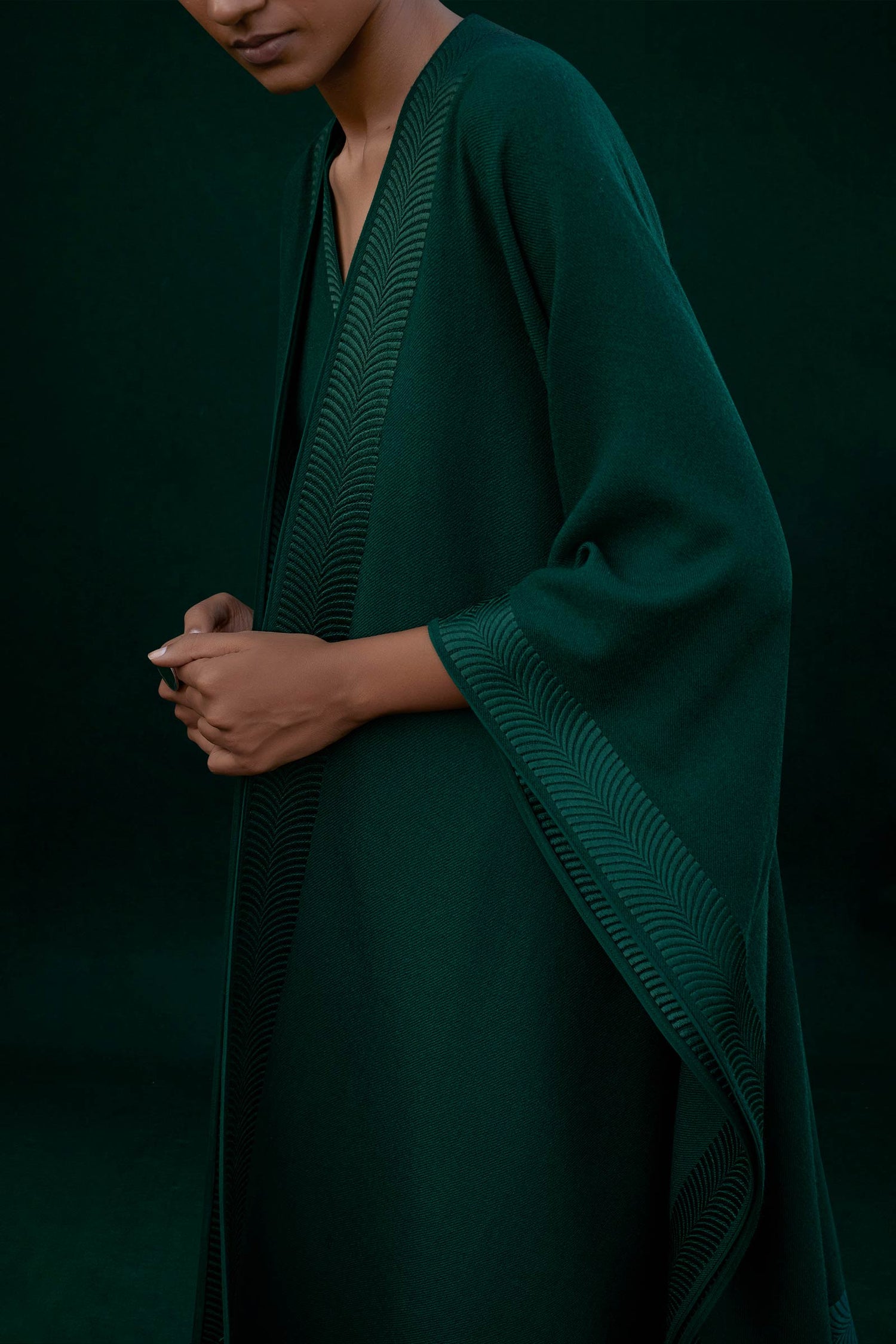  Wool Gigi Cape – Green